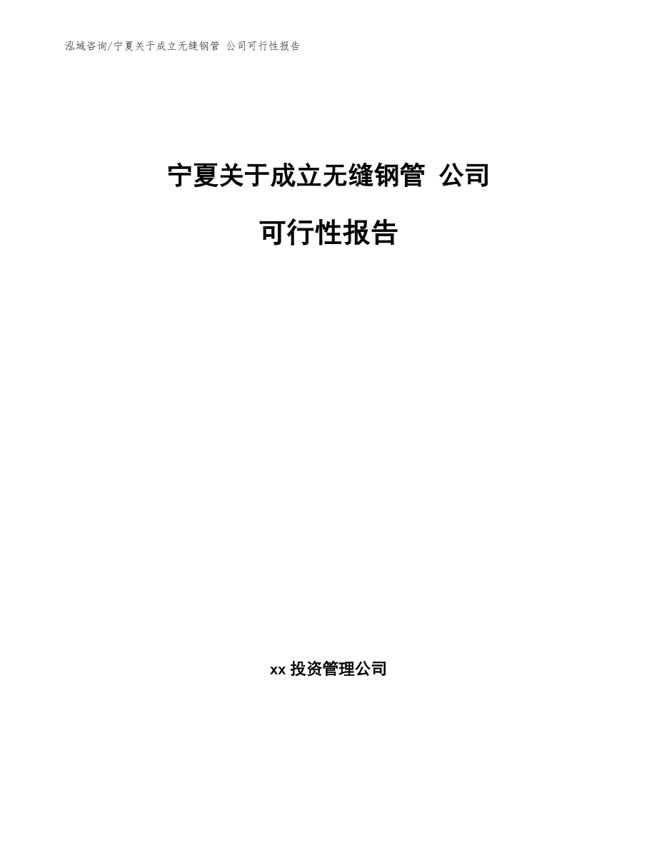 宁夏关于成立无缝钢管 公司可行性报告_第1页