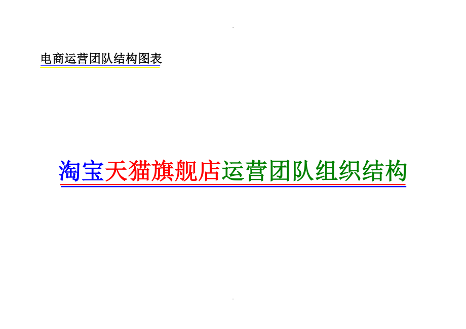 淘宝天猫旗舰店团队构成电商团队架构_第1页