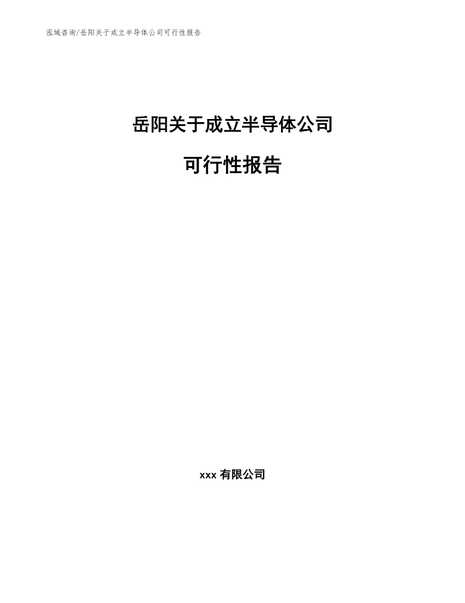岳阳关于成立半导体公司可行性报告模板_第1页