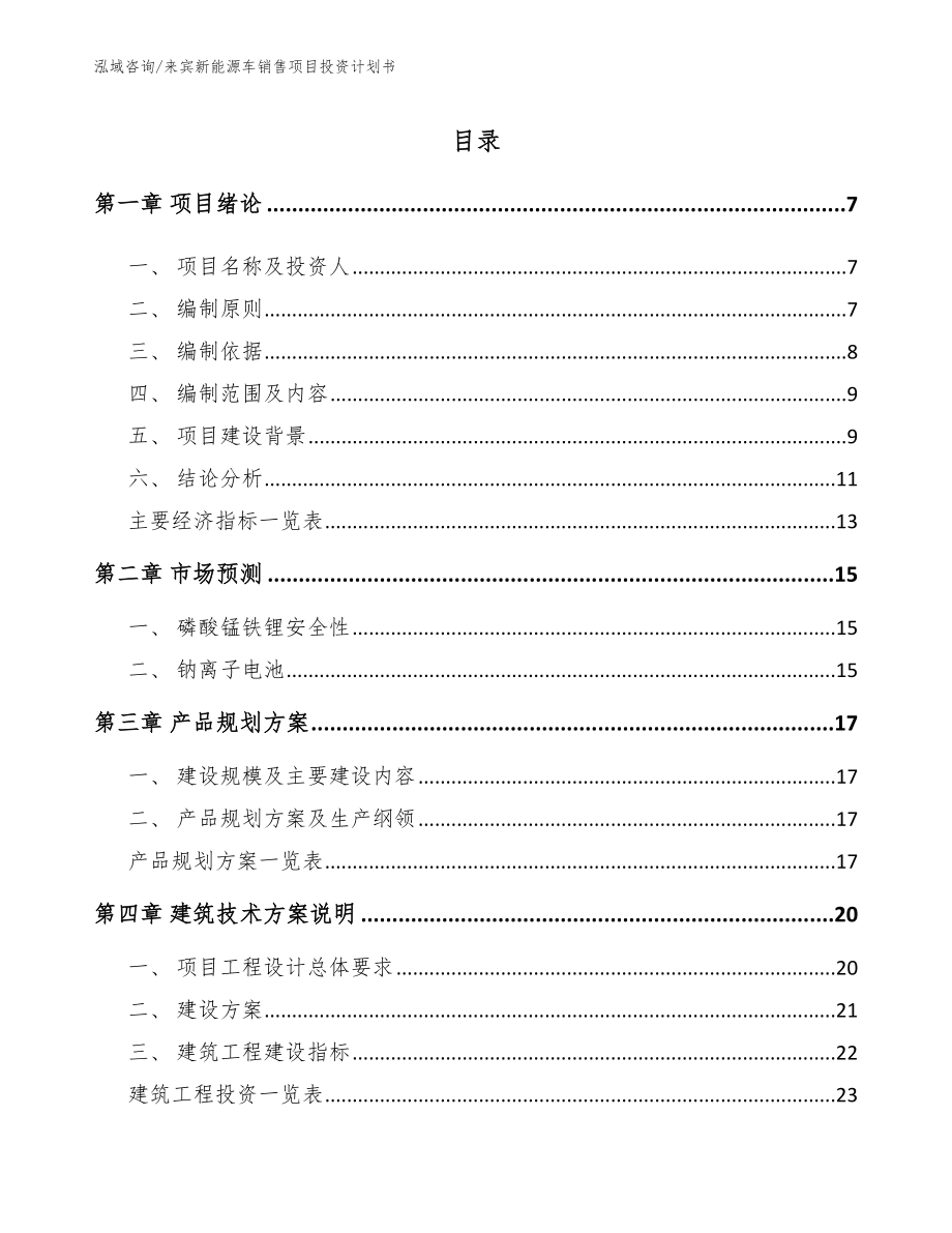 来宾新能源车销售项目投资计划书_第1页
