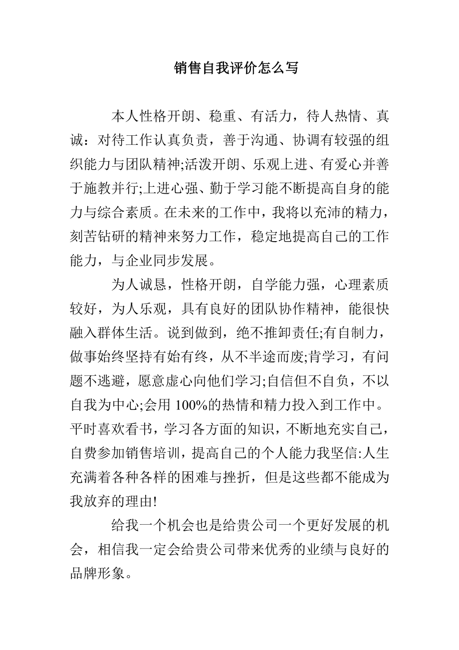 销售自我评价怎么写_第1页