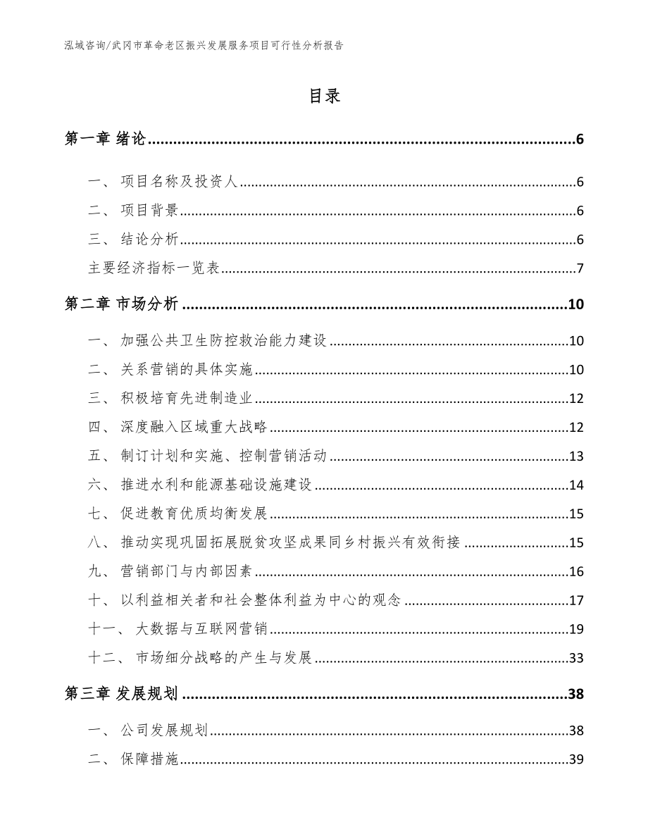 武冈市革命老区振兴发展服务项目可行性分析报告（范文模板）_第1页