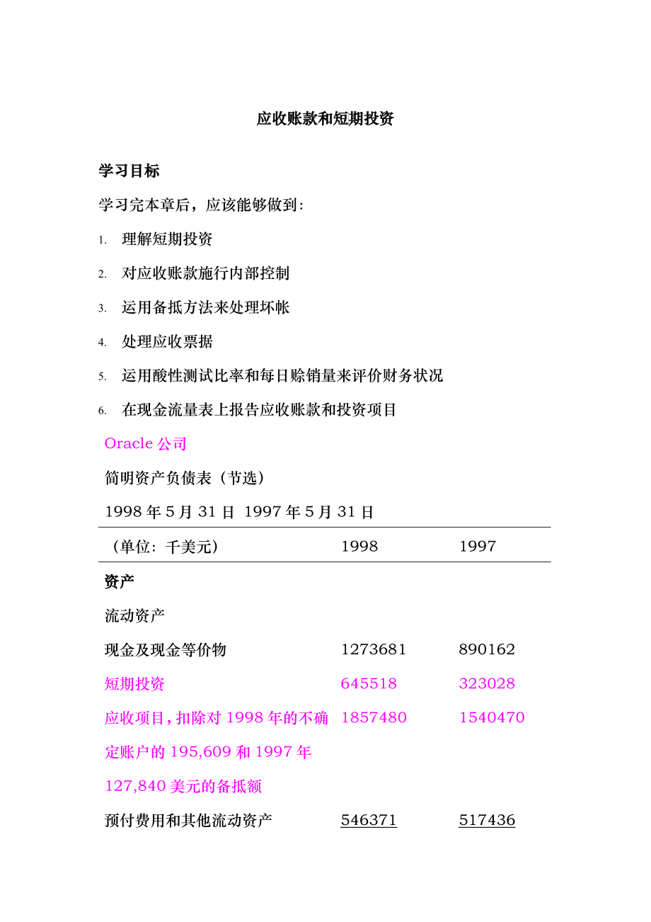 应收账款和短期投资讲义_第1页