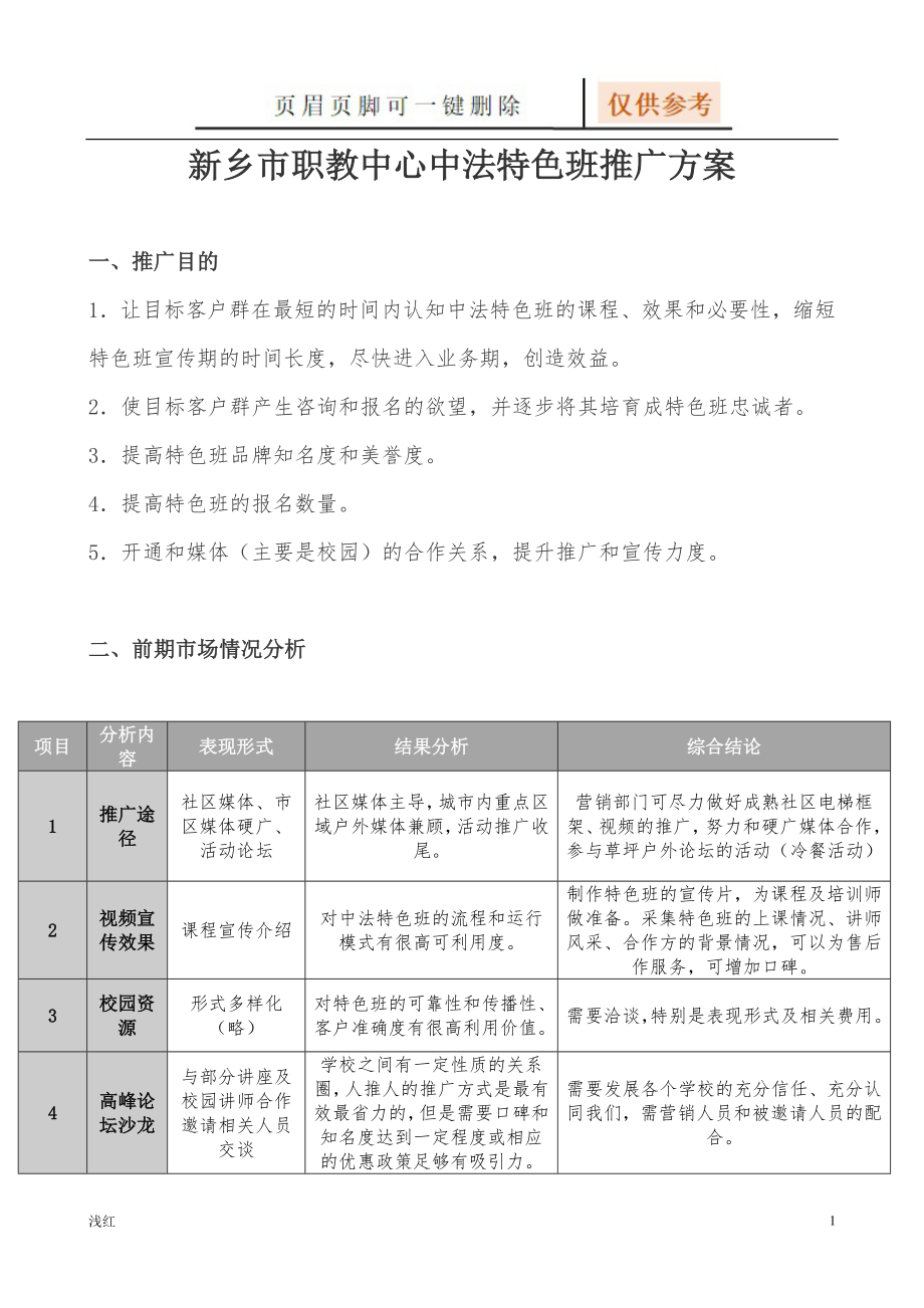 培训班宣传推广方案【文档知识】_第1页