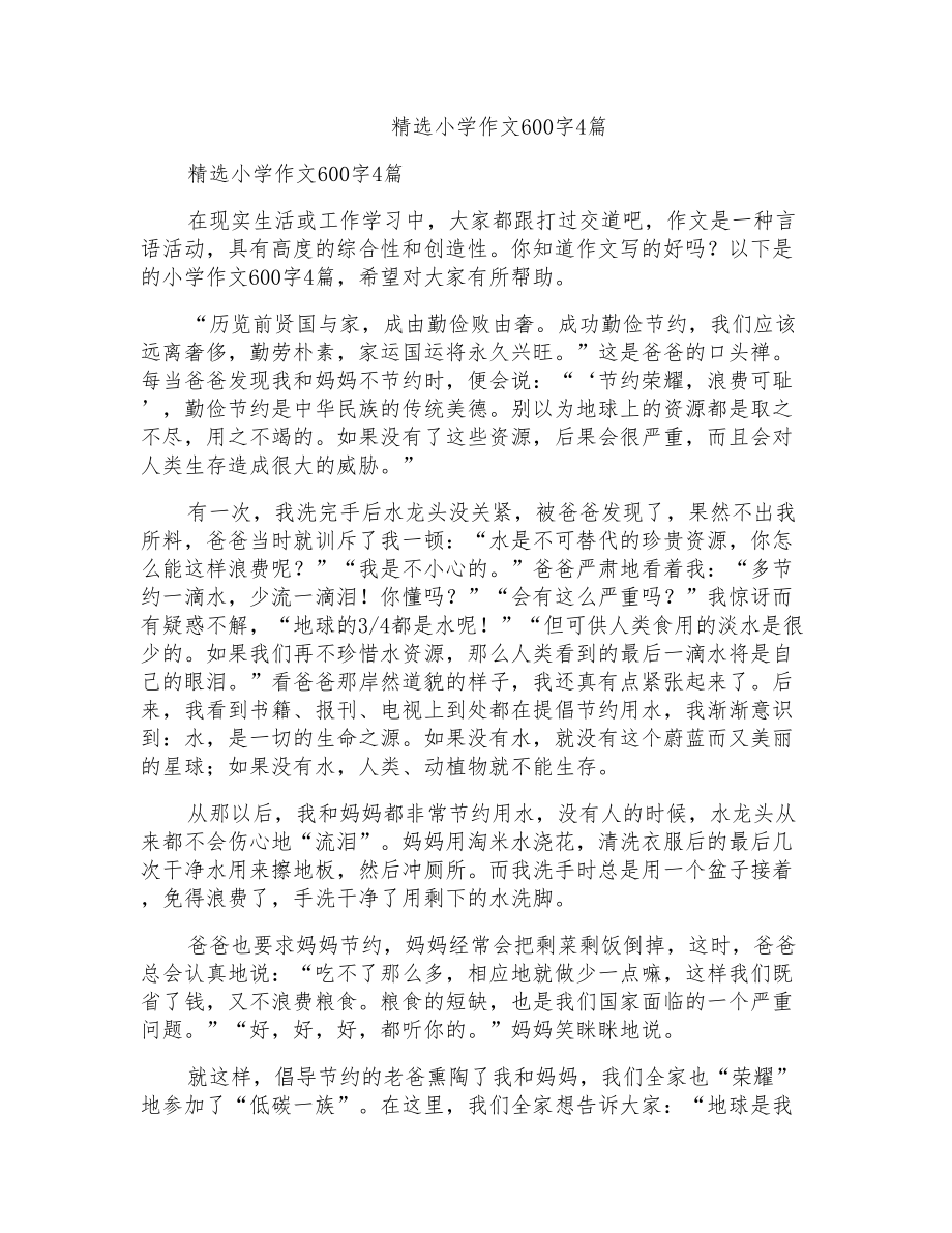 小学作文600字4篇2_第1页