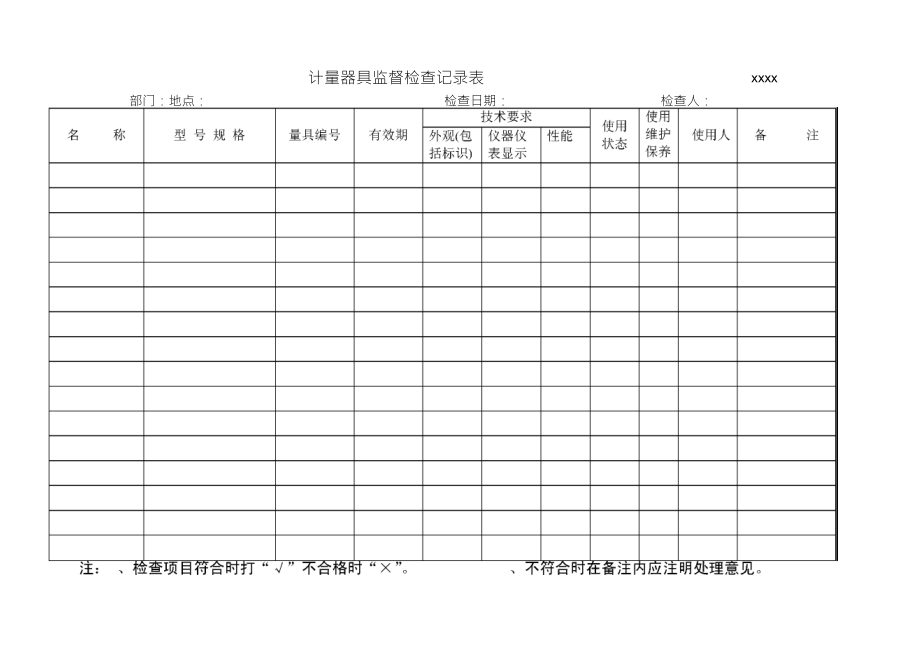 计量器具监督检查记录表_第1页