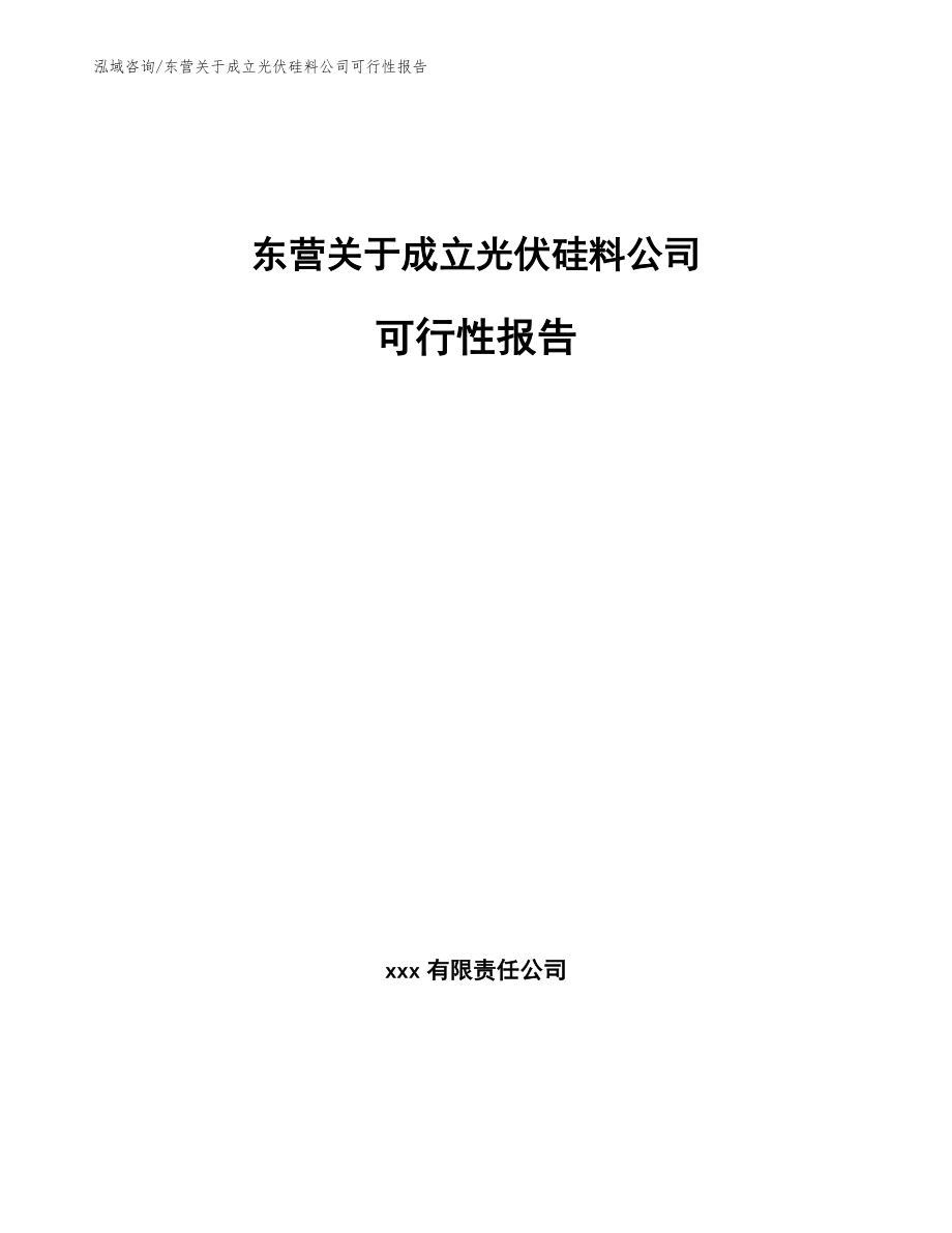 东营关于成立光伏硅料公司可行性报告_第1页