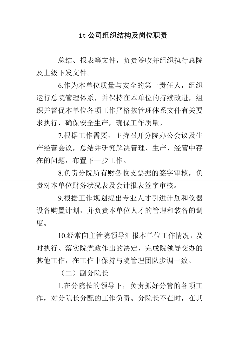 it公司组织结构及岗位职责_第1页