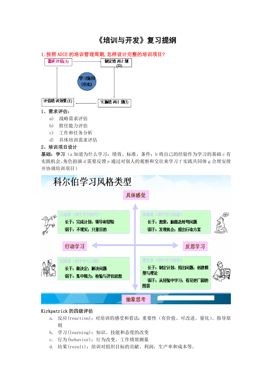 《培训与开发》复习_第1页