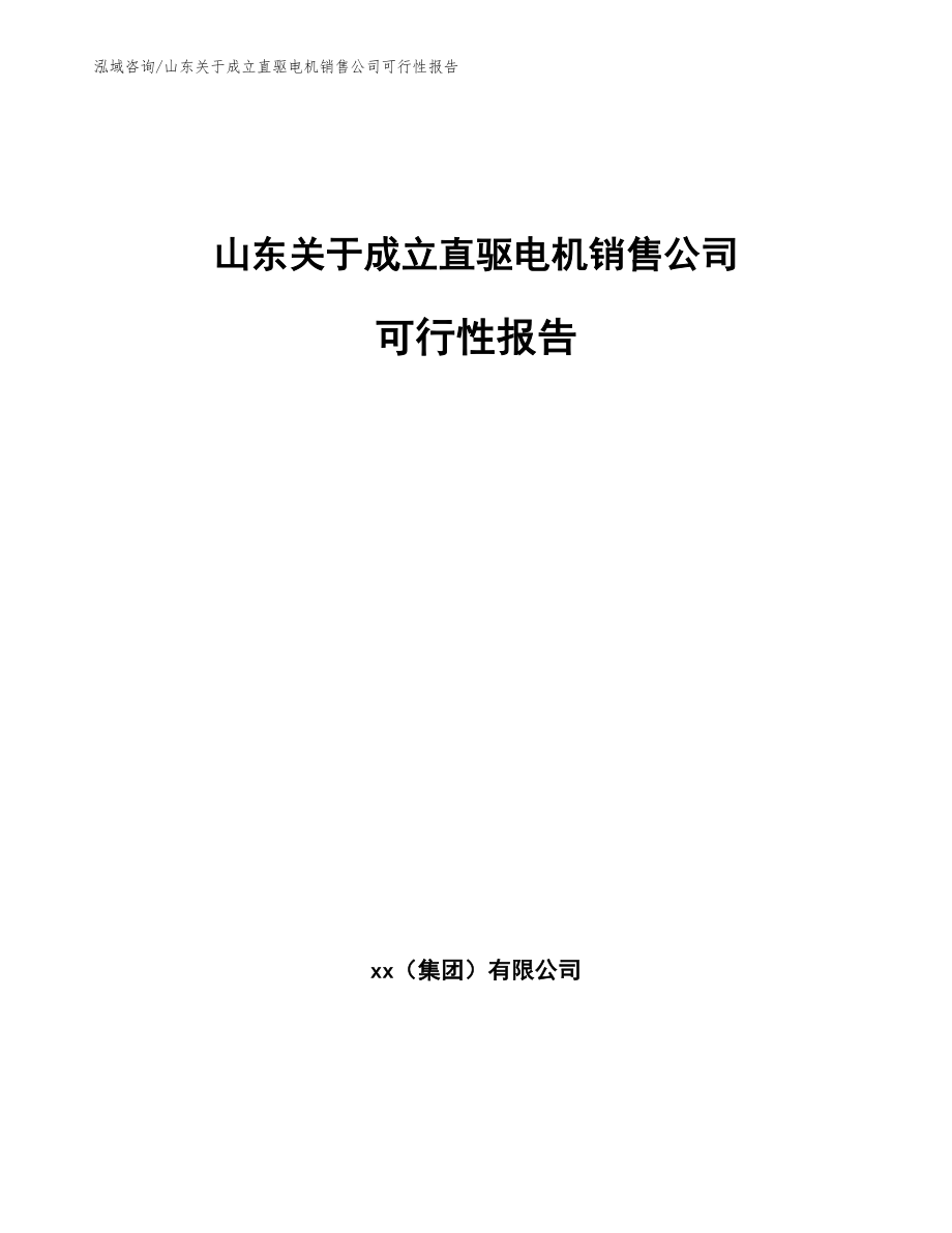 山东关于成立直驱电机销售公司可行性报告_参考范文_第1页