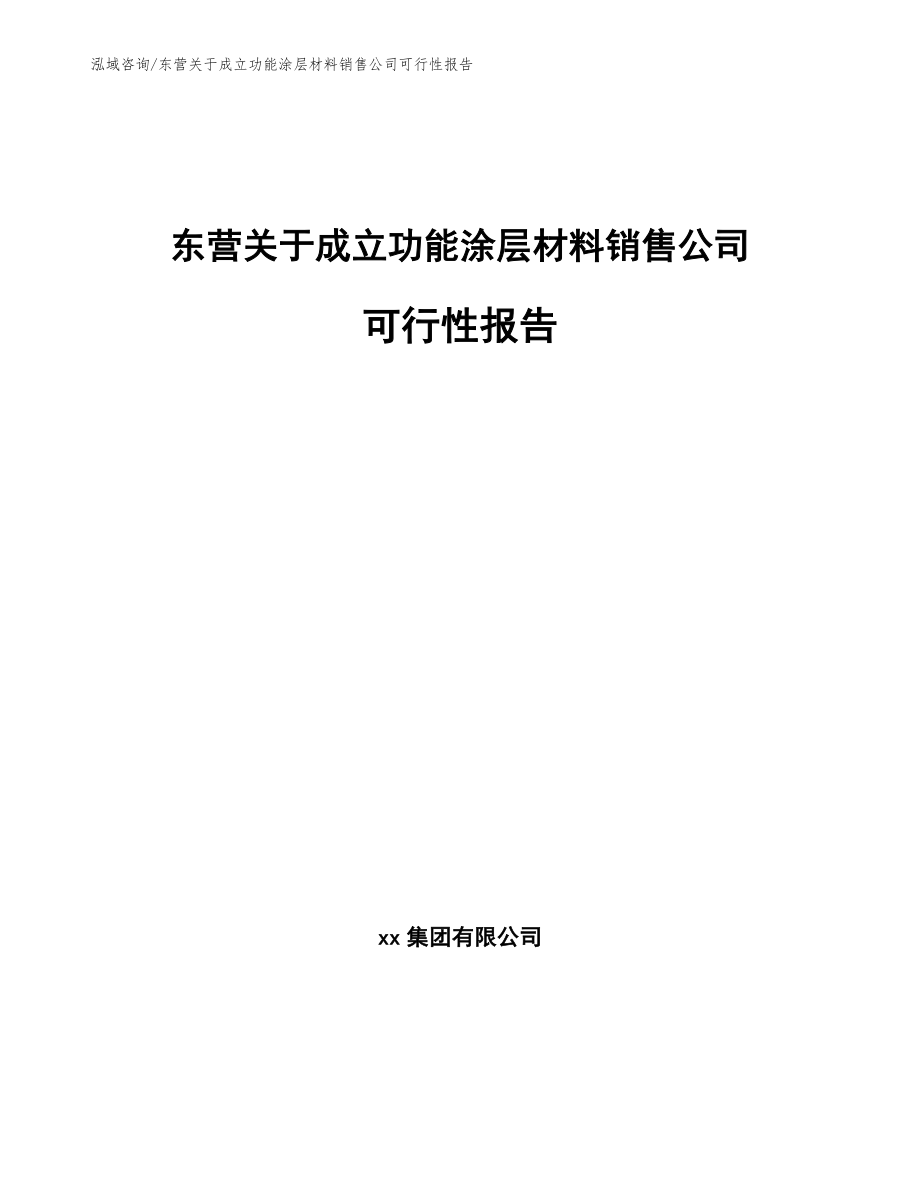 东营关于成立功能涂层材料销售公司可行性报告范文模板_第1页