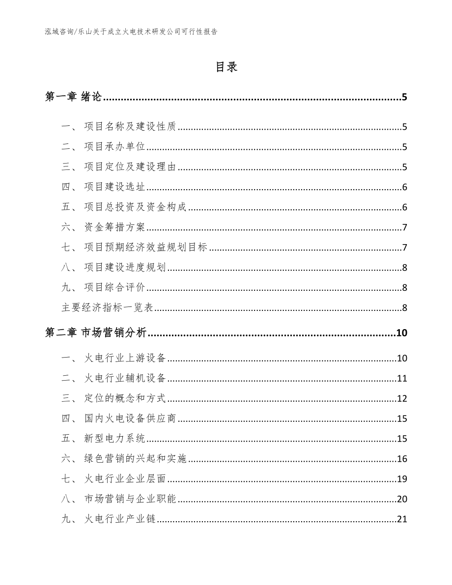 乐山关于成立火电技术研发公司可行性报告（范文模板）_第1页