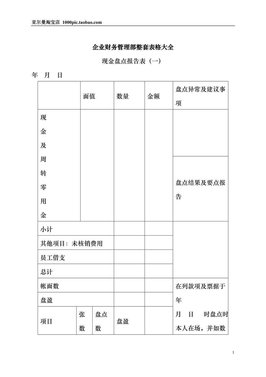 企业财务管理整套表格大全_第1页