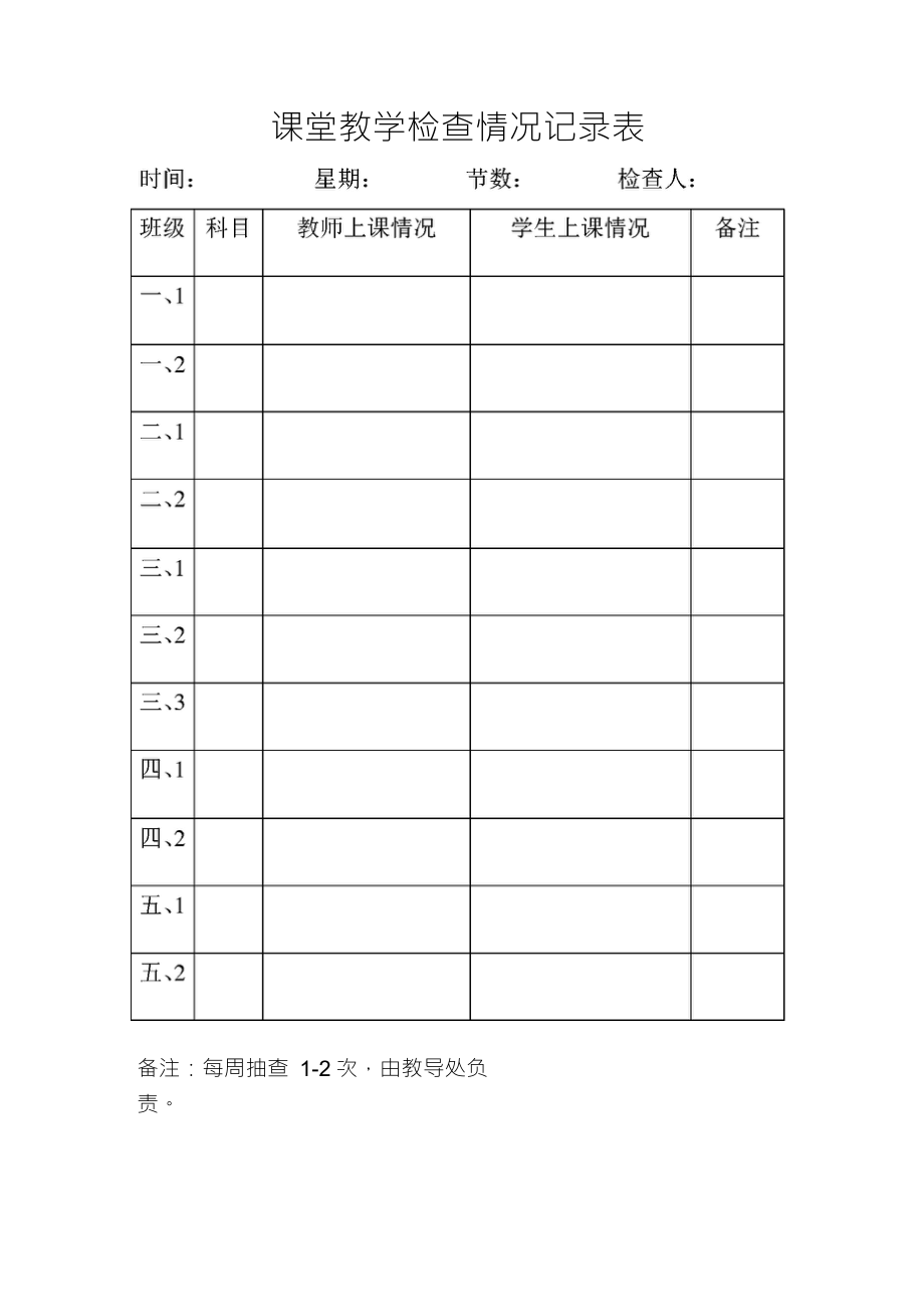 课堂教学情况检查记录表_第1页