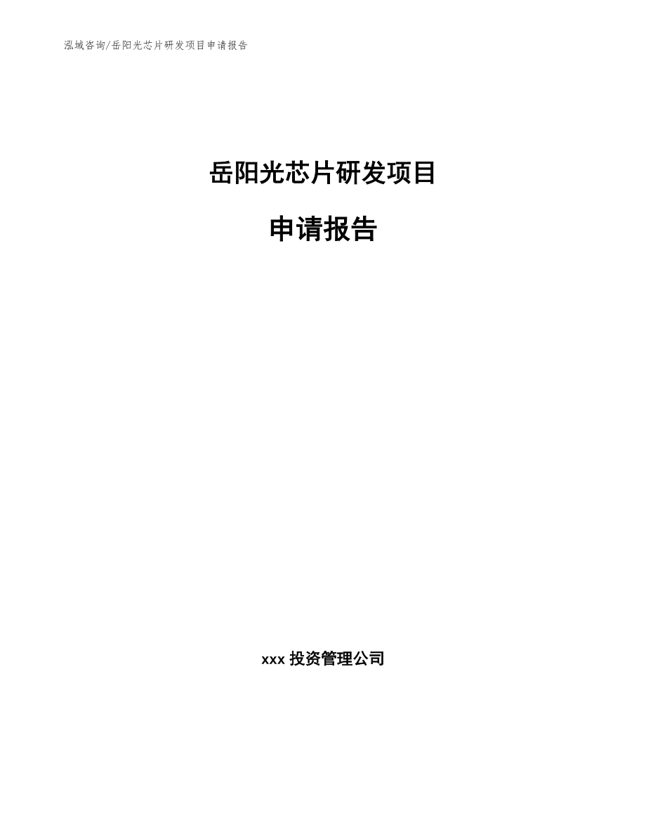 岳阳光芯片研发项目申请报告范文_第1页