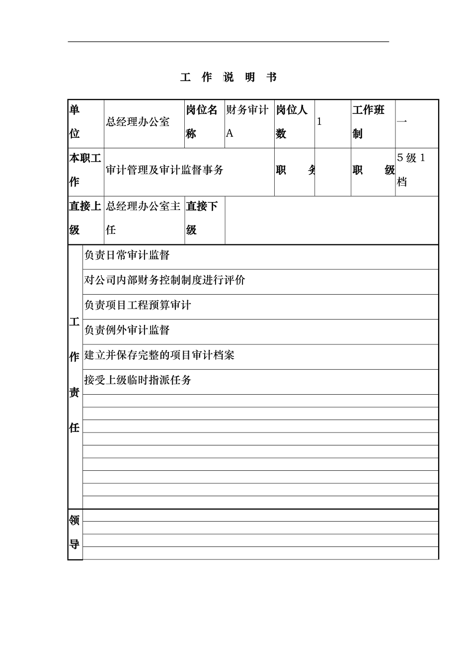 财务审计A工作说明书_第1页