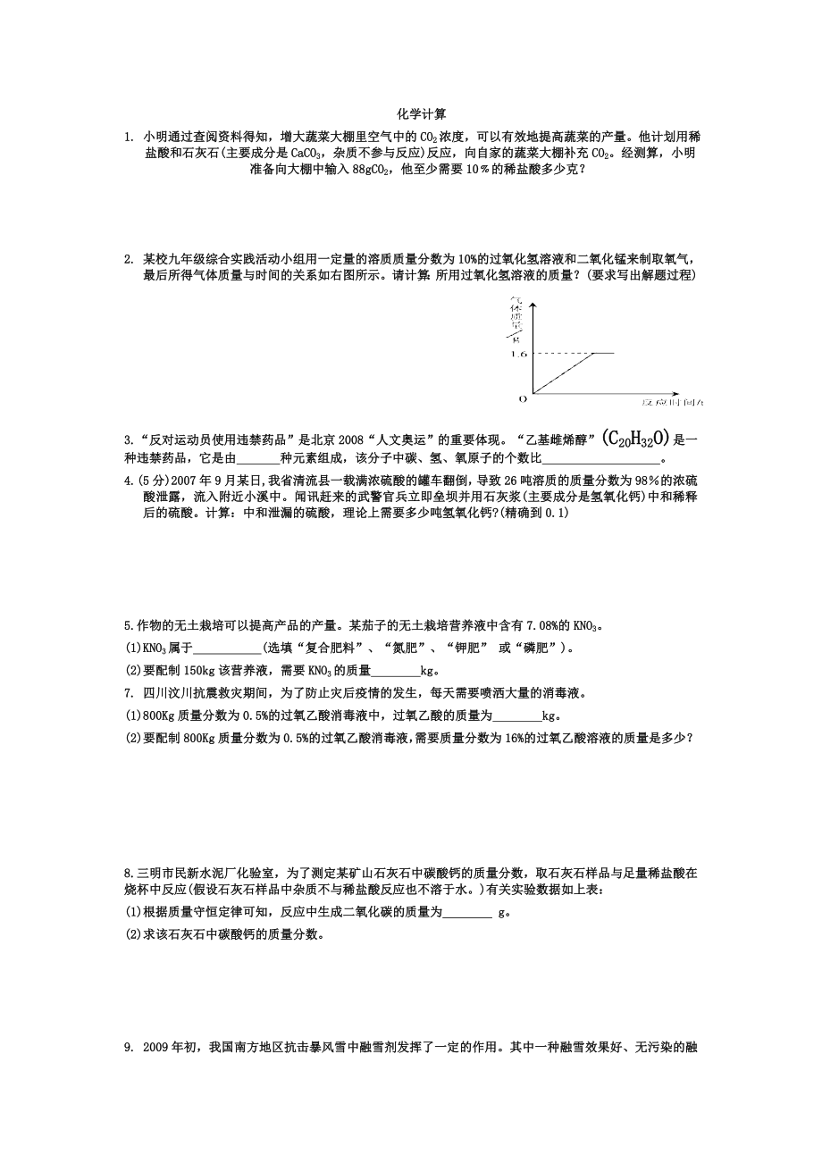 鲁教版化学中考题目_第1页