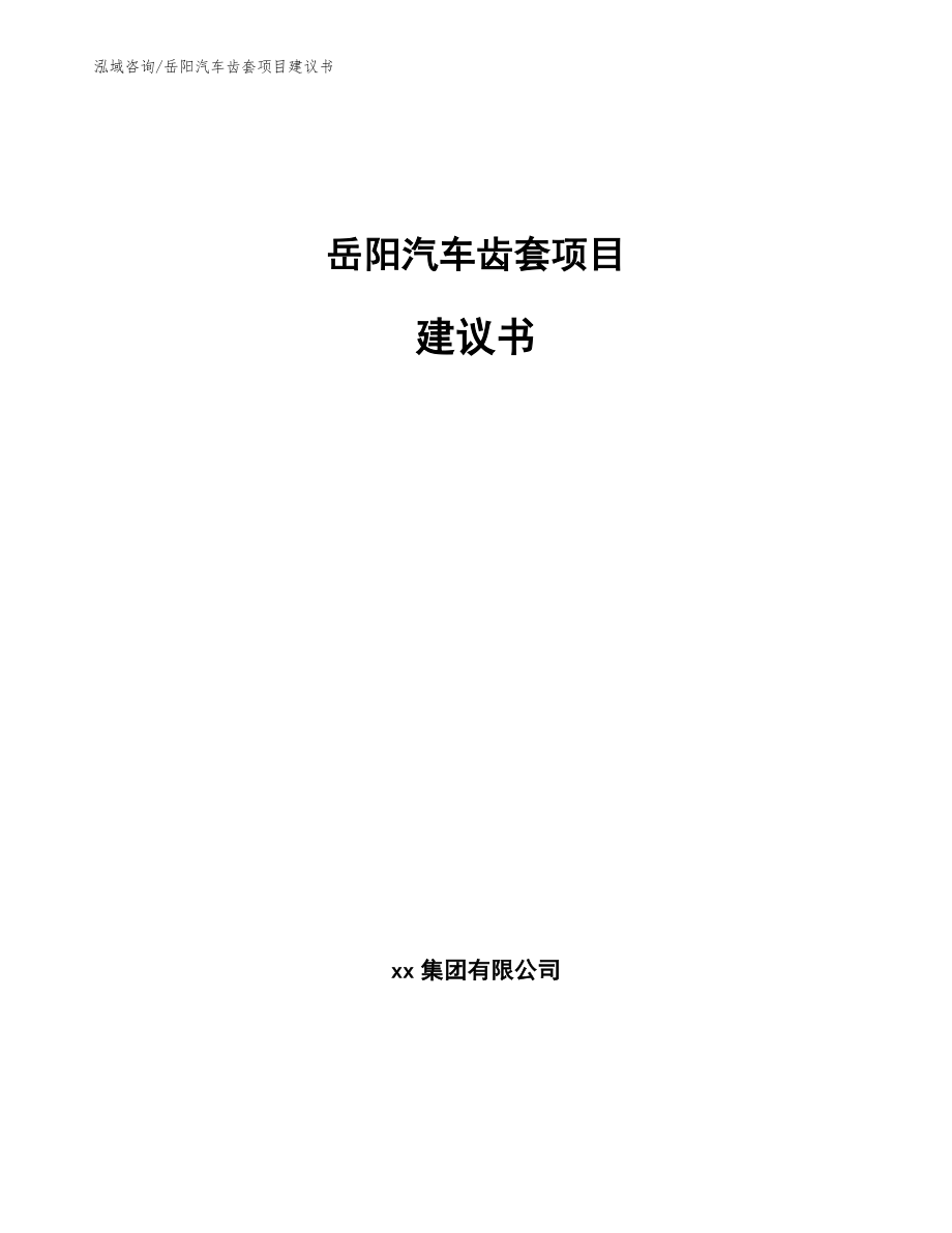 岳阳汽车齿套项目建议书_第1页