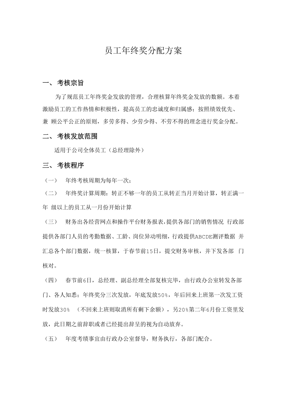 员工年终奖分配方案_第1页
