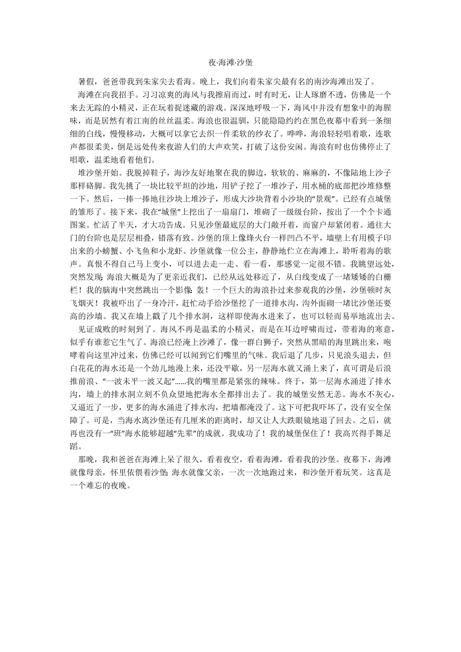 夜·海滩·沙堡_第1页