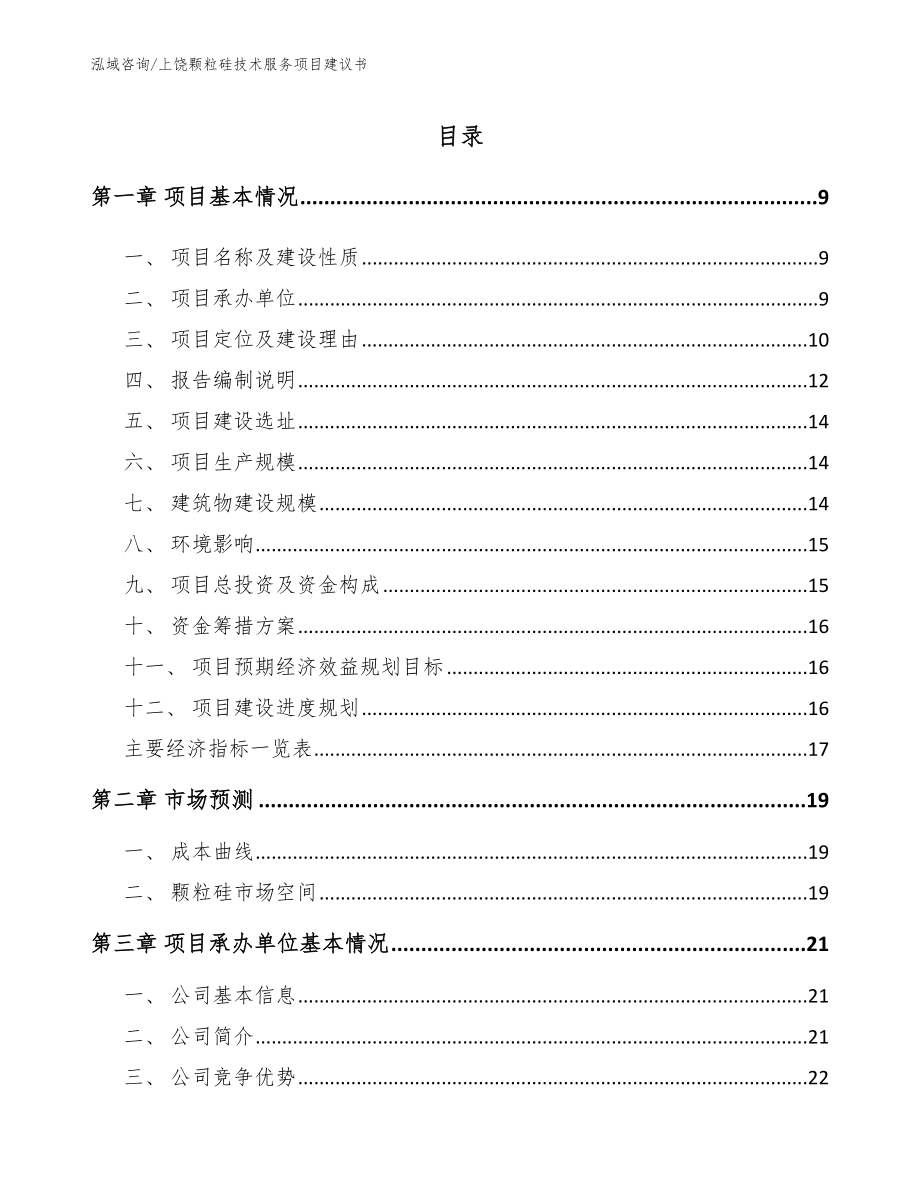 上饶颗粒硅技术服务项目建议书【模板】_第1页