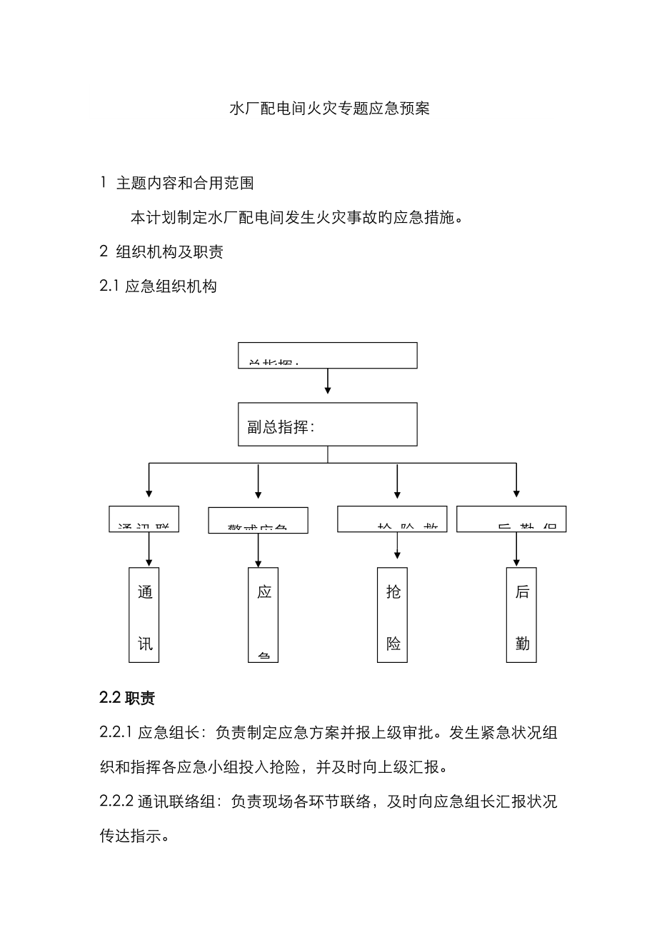 2023年配电间火灾应急预案_第1页