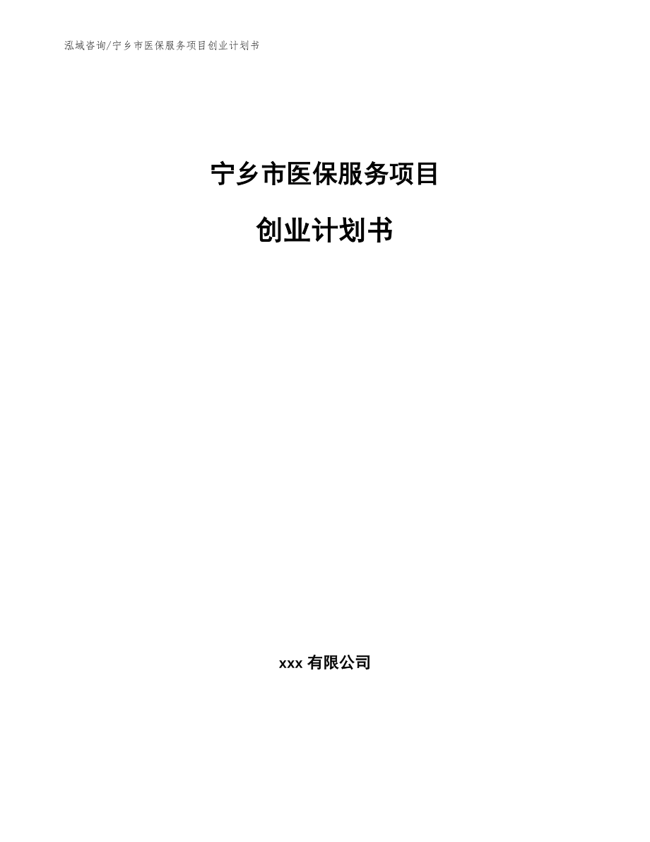 宁乡市医保服务项目创业计划书_第1页