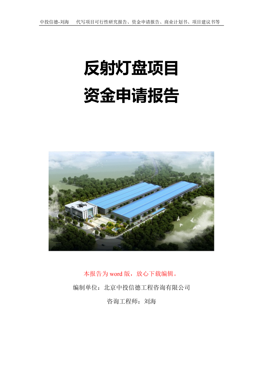 反射灯盘项目资金申请报告写作模板-代写定制_第1页