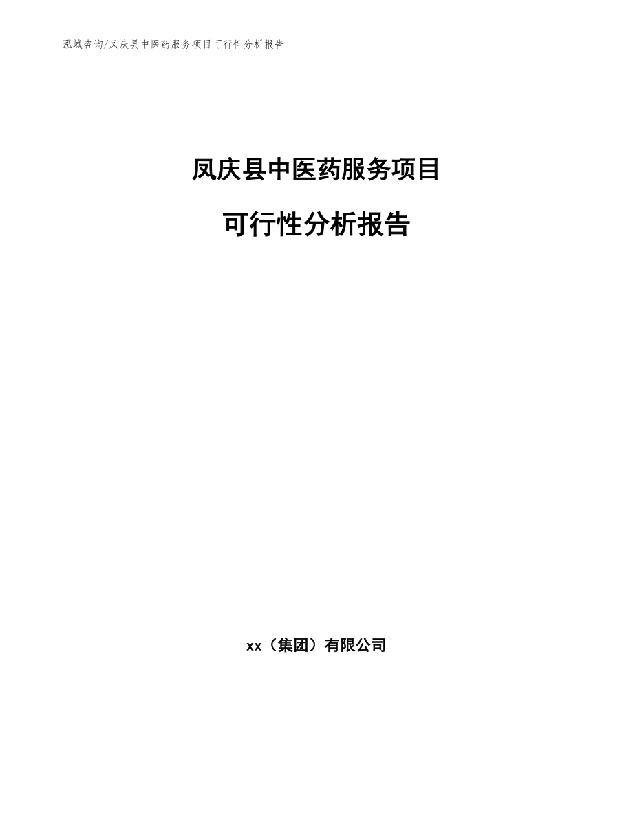 凤庆县中医药服务项目可行性分析报告_参考模板_第1页