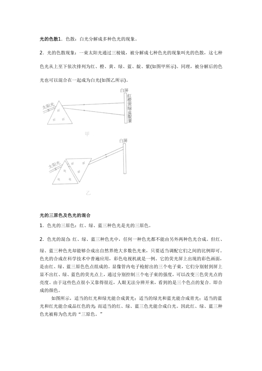光的色散知识点_第1页