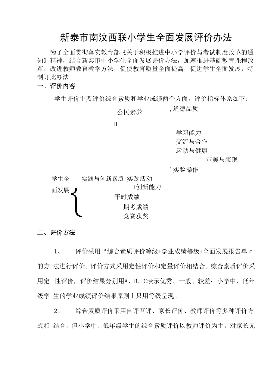 学生全面发展性评价办法_第1页