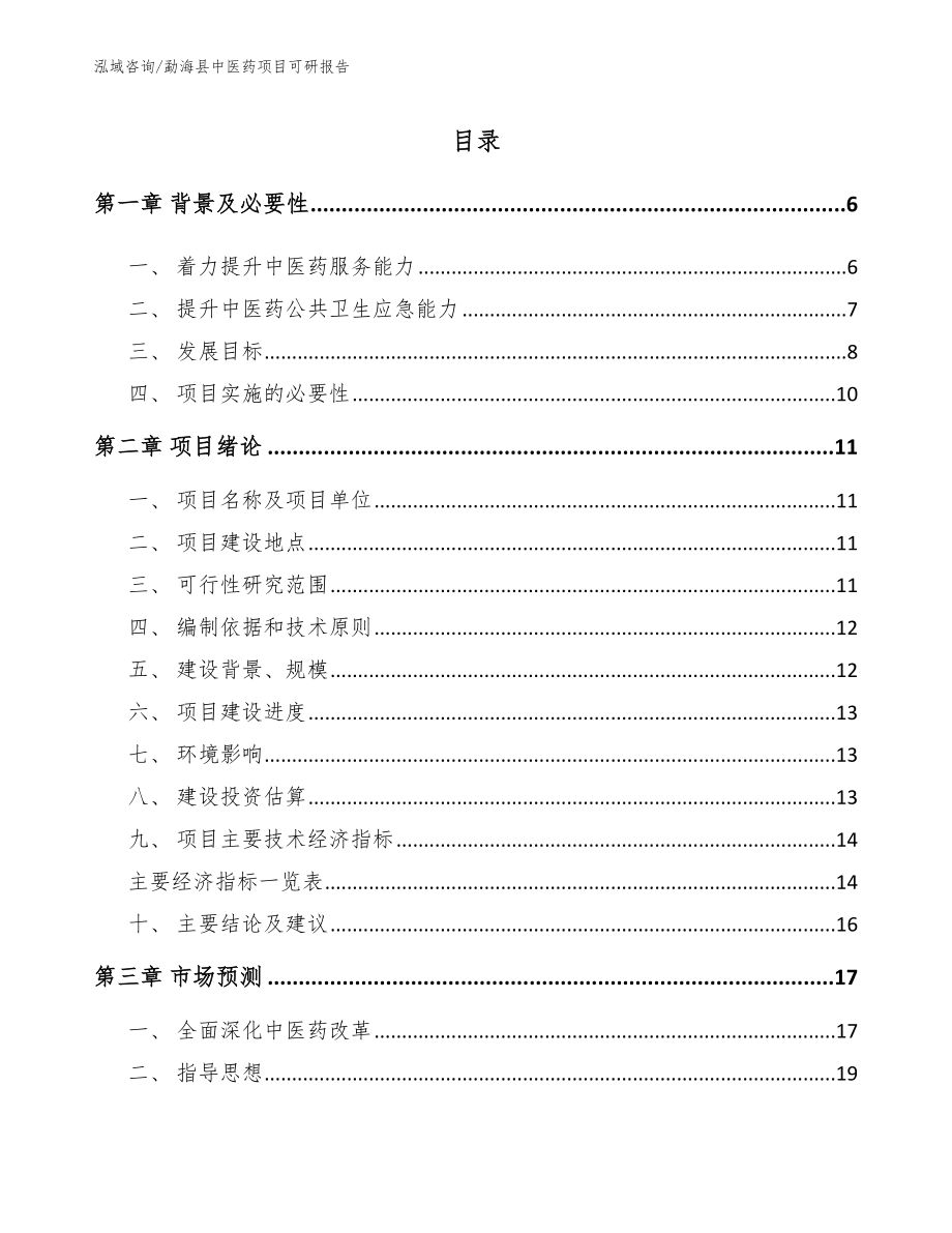 勐海县中医药项目可研报告参考范文_第1页
