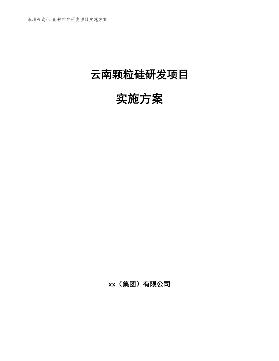 云南颗粒硅研发项目实施方案_模板_第1页