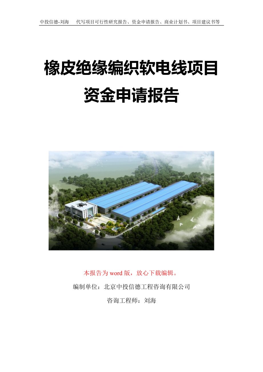 橡皮绝缘编织软电线项目资金申请报告写作模板-代写定制_第1页