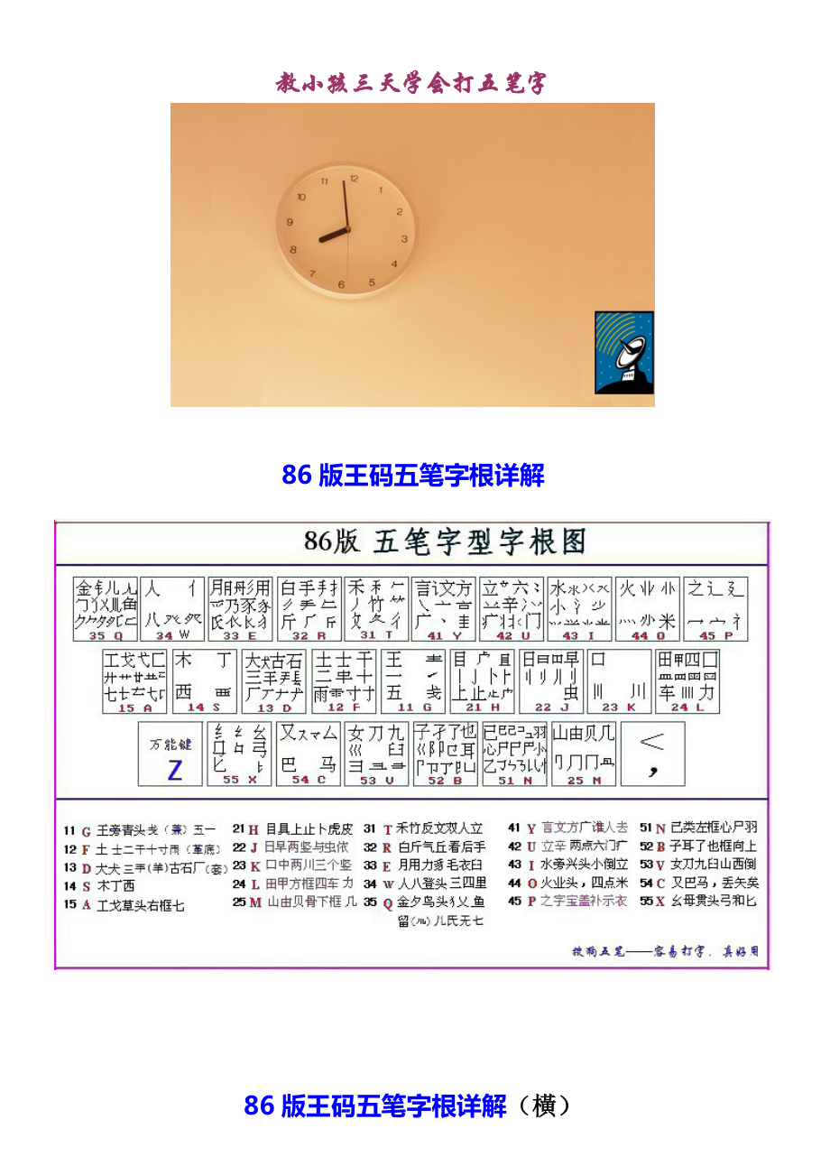 教小孩三天学会打五笔字_第1页