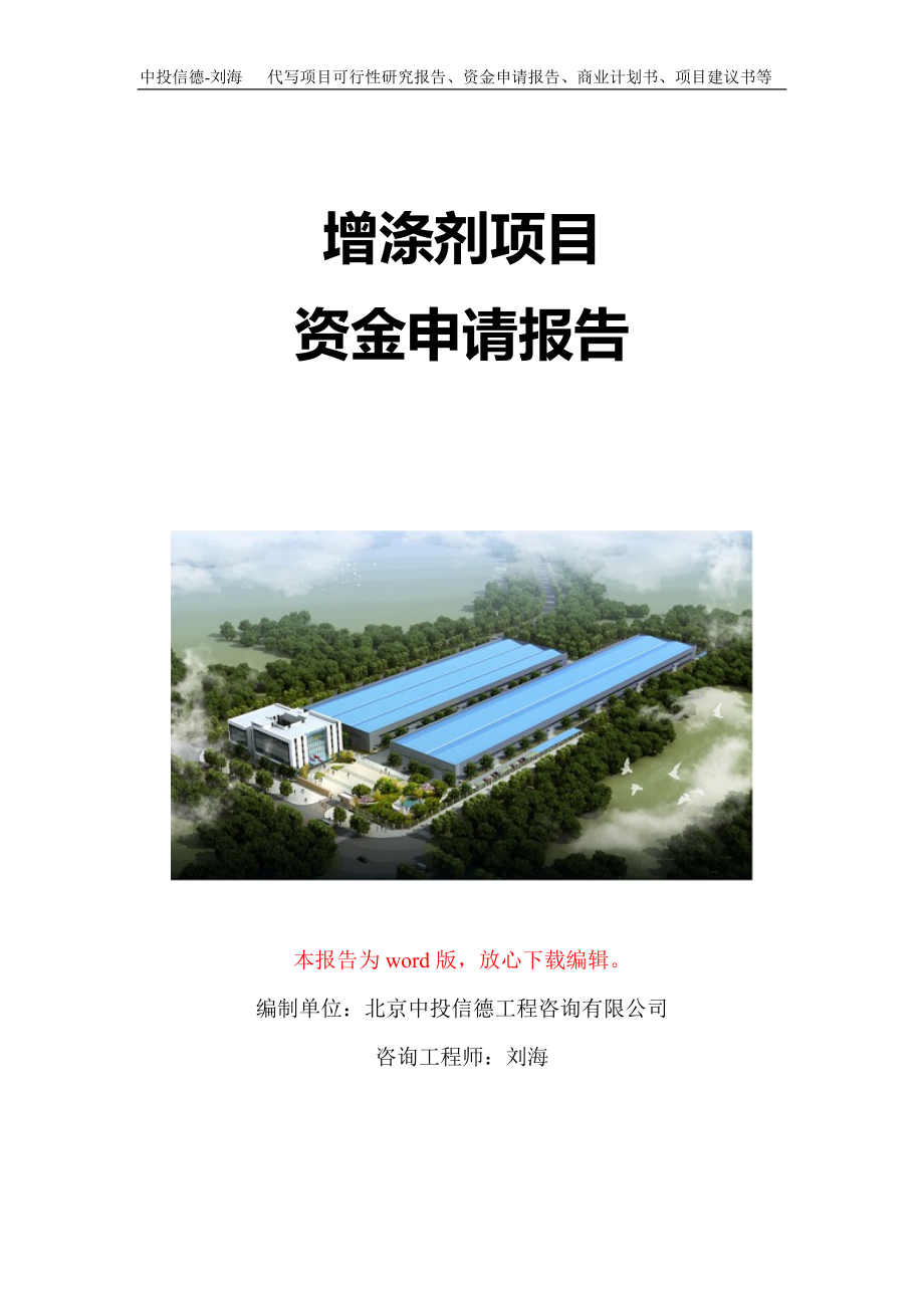 增涤剂项目资金申请报告写作模板-代写定制_第1页