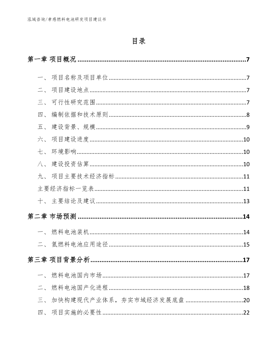 孝感燃料电池研发项目建议书_模板参考_第1页