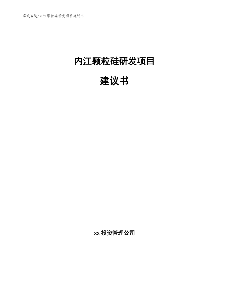 内江颗粒硅研发项目建议书（模板范文）_第1页