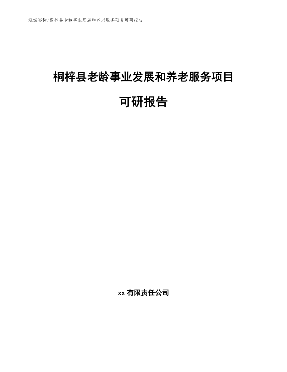 桐梓县老龄事业发展和养老服务项目可研报告_参考模板_第1页