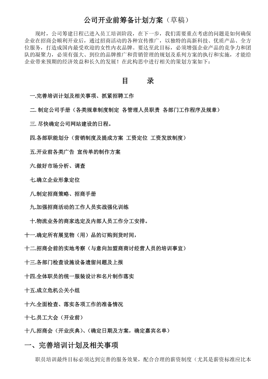公司开业前筹备计划书_第1页