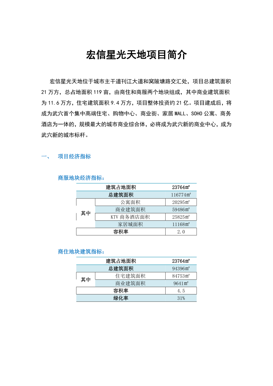 湖北武穴星光天地招商手册_第1页
