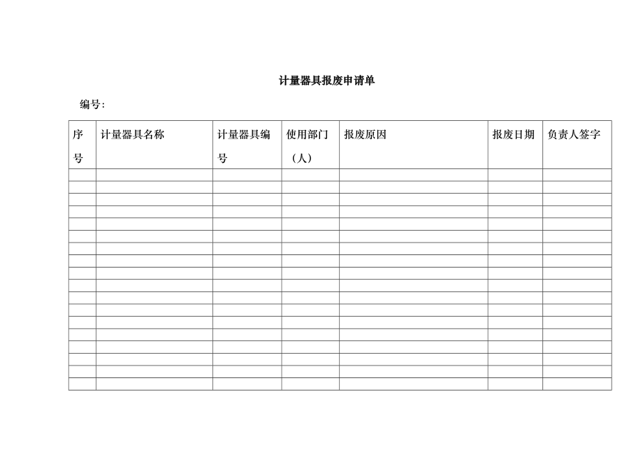 质量体系表格-计量器具报废申请单_第1页