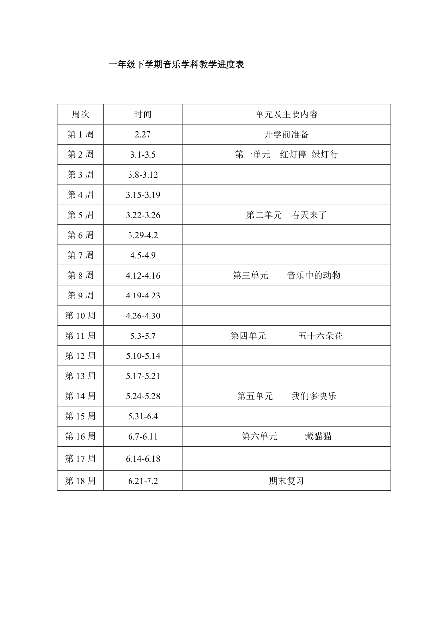 人教版音乐一年级下册教案_第1页