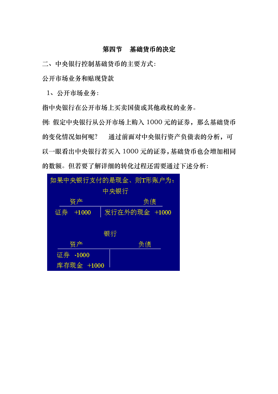 银行基础货币的决定与利率决定_第1页