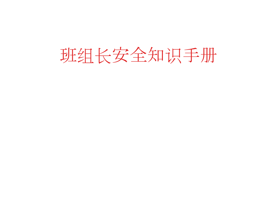 班组长安全知识手册_第1页