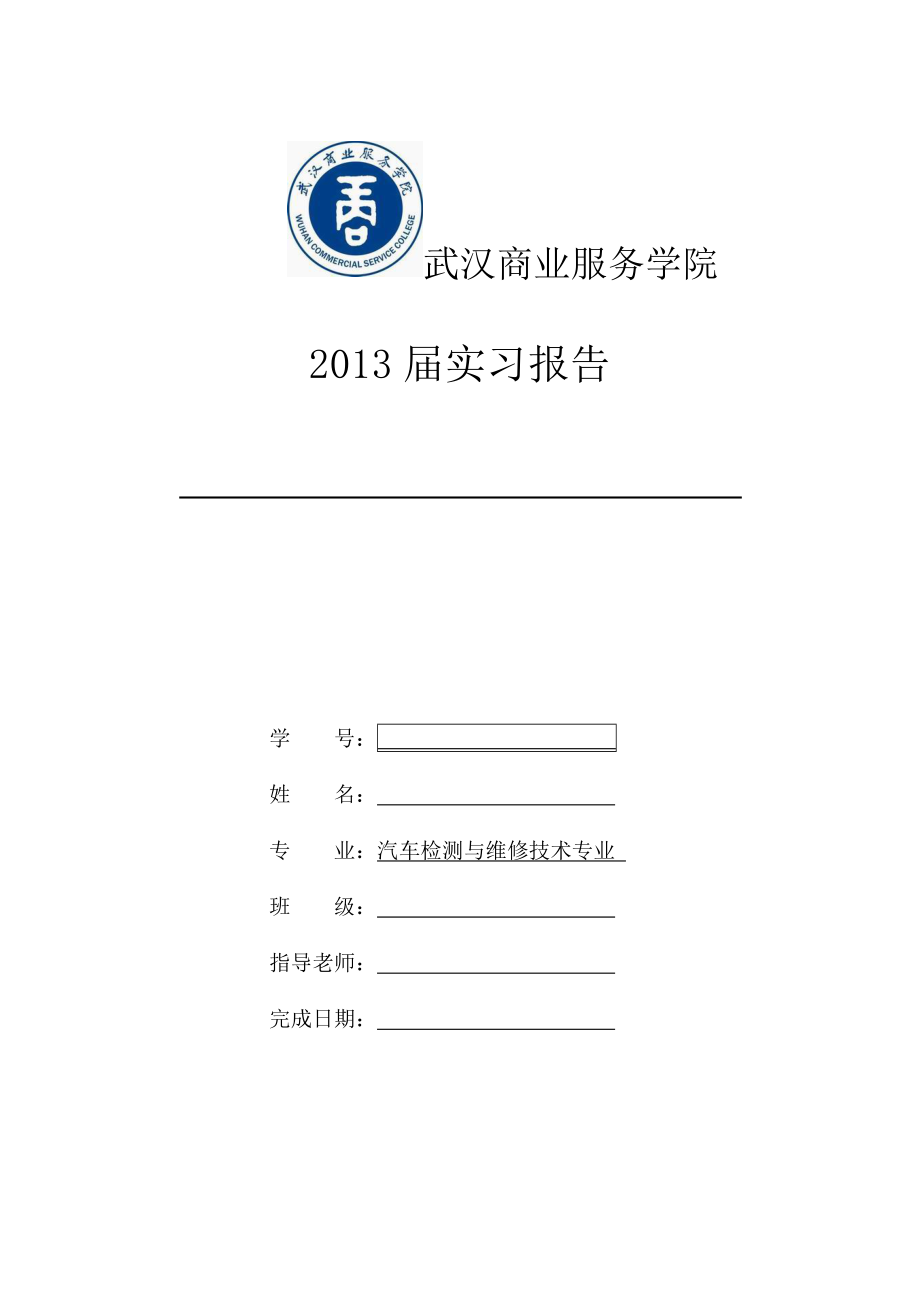 汽车美容毕业实习报告_第1页