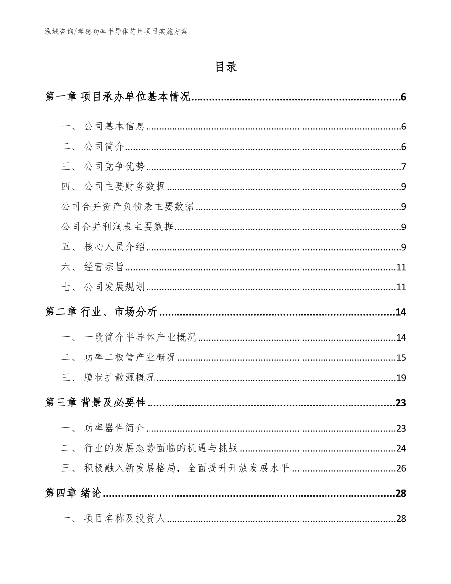 孝感功率半导体芯片项目实施方案（参考模板）_第1页