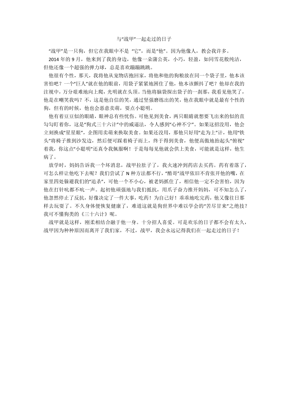 与“战甲”一起走过的日子_第1页