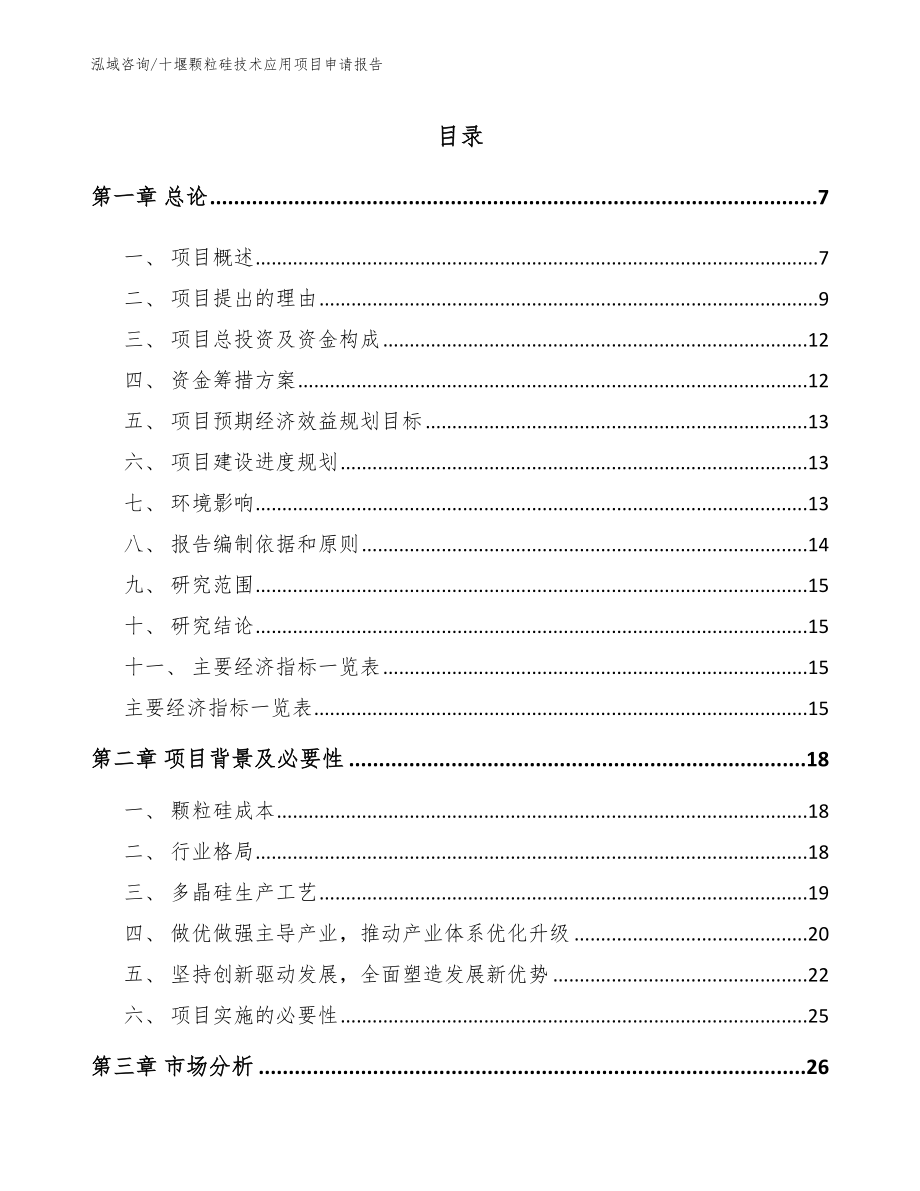 十堰颗粒硅技术应用项目申请报告_第1页