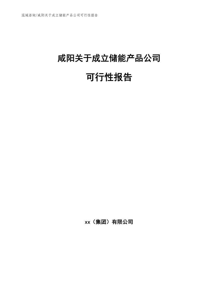 咸阳关于成立储能产品公司可行性报告_第1页